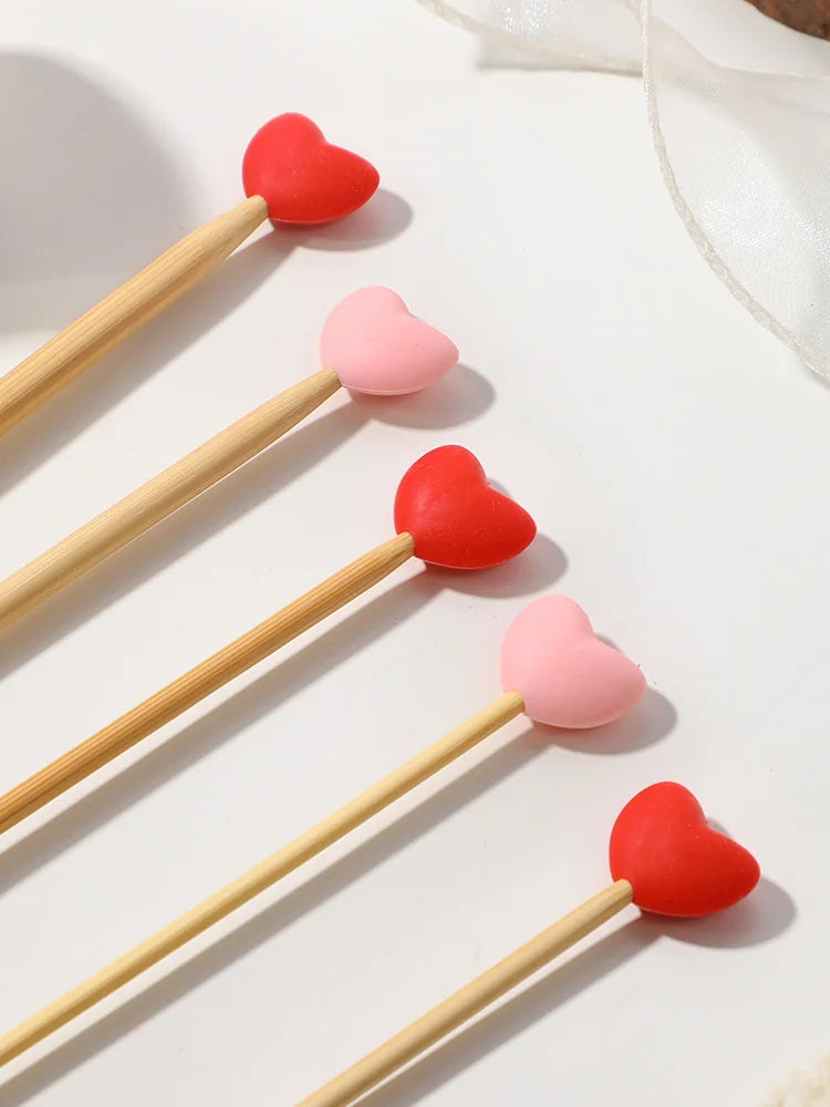 Heart-Shaped Silicone Knitting Needle Stoppers AC373-C14 – 6 Pack
