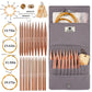KN042-C8 rose gold interchangeable circular knitting needle set with cables, accessories and gray case