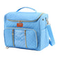 Closed light blue quilted yarn storage bag with detachable shoulder strap