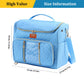 Light blue quilted yarn storage bag dimensions, 32 by 28 by 21 centimeters
