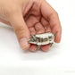 Handheld zinc alloy pig tape measure in antique silver
