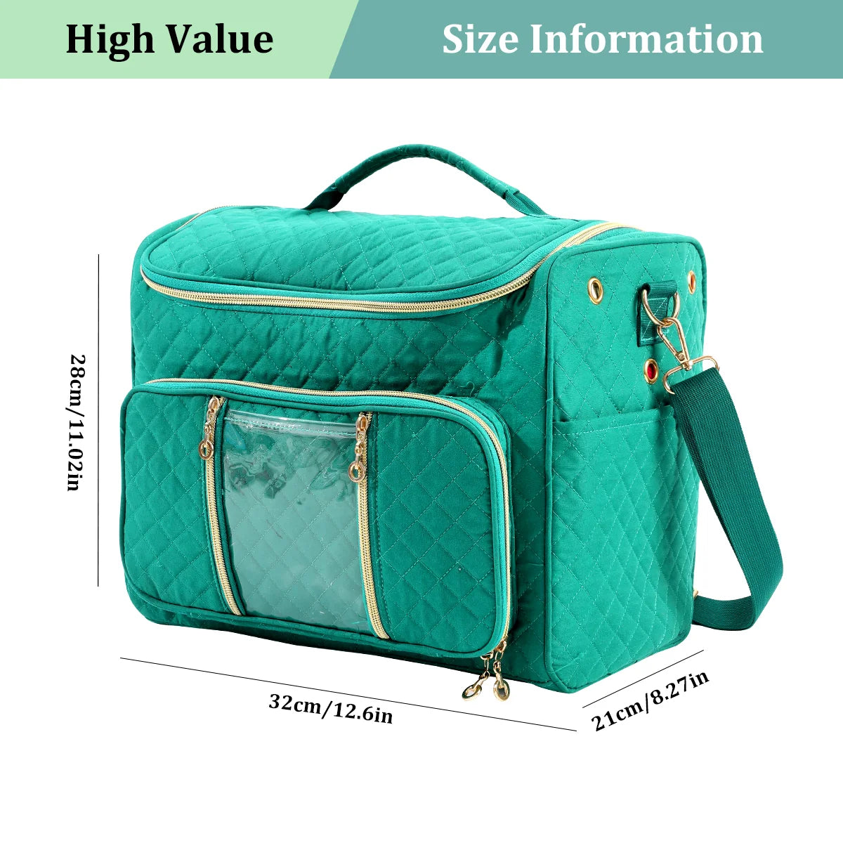 Quilted Yarn Storage Bag with Crochet Hook Organizer – EB122