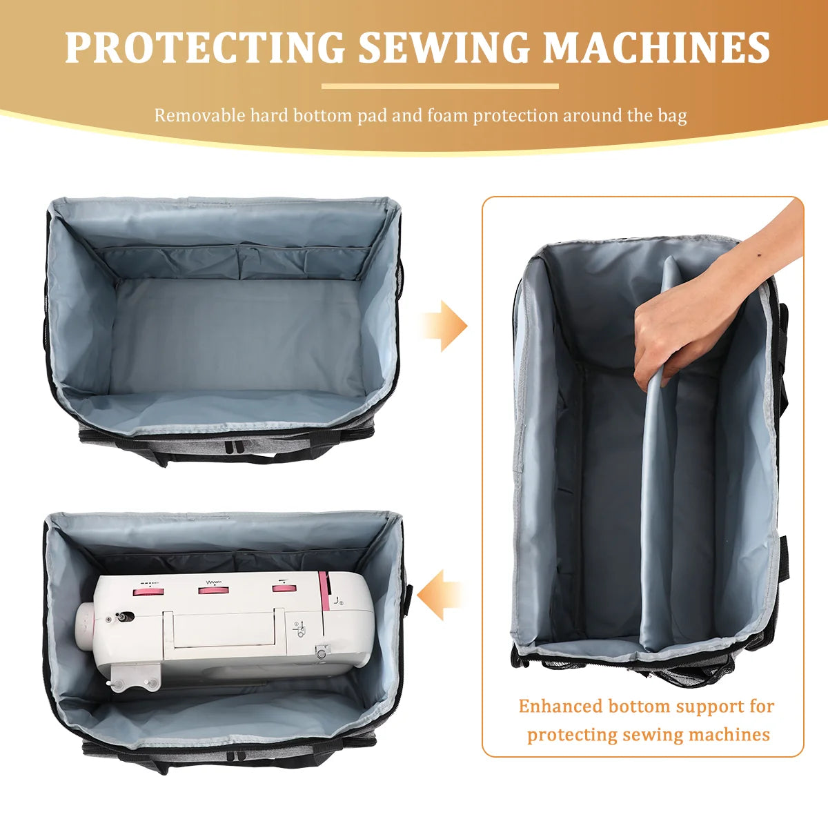 Padded Sewing Machine Carrying Case with Storage Pockets – EB024