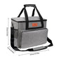 Portable gray sewing machine storage bag for sewing and craft supplies